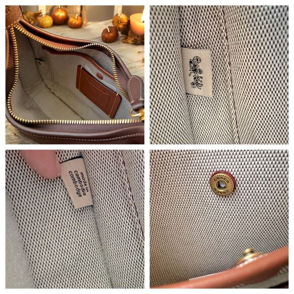 🚫SOLD🚫 Coach Curve Zip Limited Ed Shoulder Bag Maple/Brass & Cherry Charm - Picture 15 of 17